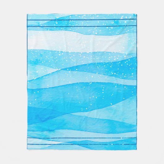 Aquarellblau Fleecedecke (Vorderseite)