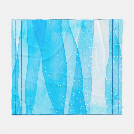 Aquarellblau Fleecedecke (Vorderseite (Horizontal))