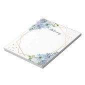 Aquarellblau Floral Pesonised Notizblock (Rotiert)