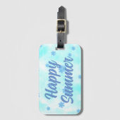 Aquarellblau florale Moderne botanische Gepäckanhänger (Vorderseite Vertikal)