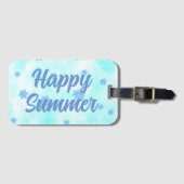 Aquarellblau florale Moderne botanische Gepäckanhänger (Vorderseite (Horizontal))