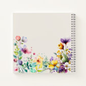 Aquarellblau Frühlingsblumen Blumenraster Notizblock (Rückseite)