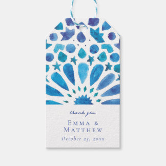 Aquarellblau Geschenkanhänger