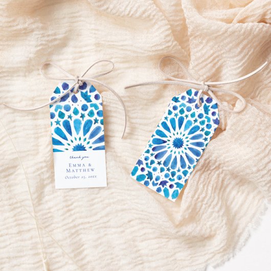 Aquarellblau Geschenkanhänger