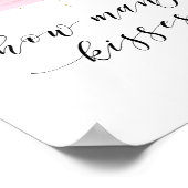 Aquarellblau & Gold Wie viele Küsse signieren Poster (Ecke)