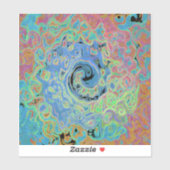 Aquarellblau Groovy Abstrakt Retro Liquid Swirl Aufkleber (Blatt)