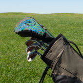 Aquarellblau Groovy Abstrakt Retro Liquid Swirl Golf Headcover (In SItu)