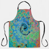Aquarellblau Groovy Abstrakt Retro Liquid Swirl Schürze (Vorderseite)