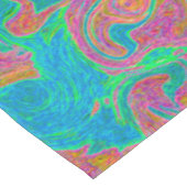 Aquarellblau Groovy Abstrakt Retro Liquid Swirl Tischdecke (Schrägansicht)