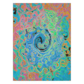 Aquarellblau Groovy Abstrakt Retro Liquid Swirl Tischdecke (Vorderseite)