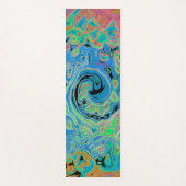 Aquarellblau Groovy Abstrakt Retro Liquid Swirl Yogamatte (Vorderseite)