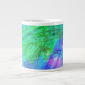 Aquarellblau, grün Jumbo-Tasse (Vorderseite)