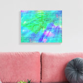 Aquarellblau, grün leinwanddruck (Insitu (Wohnzimmer))