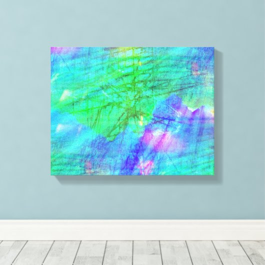 Aquarellblau, grün leinwanddruck (Insitu (Holzboden))