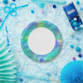Aquarellblau, grün pappteller (Party)