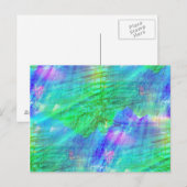 Aquarellblau, grün postkarte (Vorne/Hinten)
