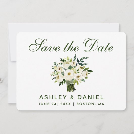 Aquarellblau Grün Save the Date B (Vorderseite)