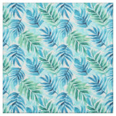 Aquarellblau & grüne Palmfronten Stoff (Muster)