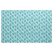 Aquarellblau & grüne Palmfronten Stoff (Fat Quarter (45,7 x 55,9 cm))