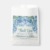 Aquarellblau Hydrangea 80. Geburtstag Geschenktütchen (Vorderseite)