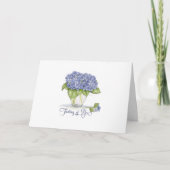 Aquarellblau Hydrangea Blume Denken Sie an Sie Karte (Vorderseite)