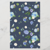 Aquarellblau Hydrangea Bridal Dusche Einladung (Rückseite)