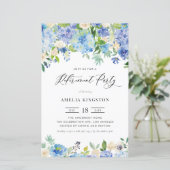 Aquarellblau Hydrangea Einladung zur Einberufung (Stehend Vorderseite)