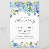 Aquarellblau Hydrangea Einladung zur Einberufung (Vorderseite)