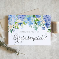 Aquarellblau Hydrangea floral sein meine Brautjung