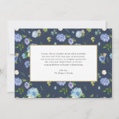 Aquarellblau Hydrangea Foto Abschluss Einladung (Rückseite)