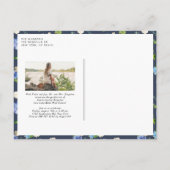 Aquarellblau Hydrangea Foto Abschluss Einladungspostkarte (Rückseite)