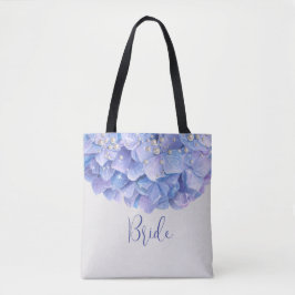 Aquarellblau Hydrangea Pearl Brautparty Tasche