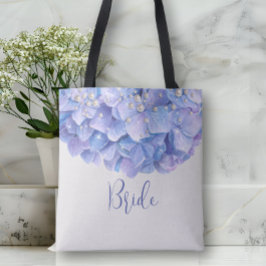 Aquarellblau Hydrangea Pearl Brautparty Tasche