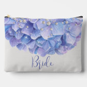 Aquarellblau Hydrangea Pearl Brautparty Zubehörtasche (Vorderseite)