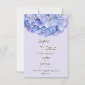 Aquarellblau Hydrangea Pearl Save The Date (Vorderseite)
