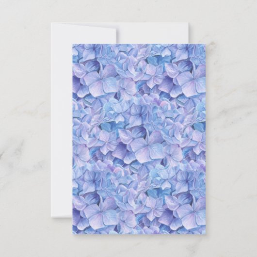 Aquarellblau Hydrangea Pearl Save The Date (Rückseite)