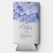 Aquarellblau Hydrangea Pearl Selters Dosenkühler (Rückseite)