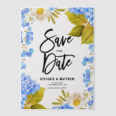 Aquarellblau Hydrangea Save the Date Pergament Einladungen (Vorderseite)