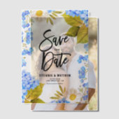 Aquarellblau Hydrangea Save the Date Pergament Einladungen (Versatz (Ehepaar))