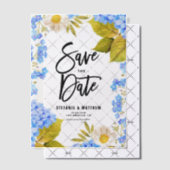 Aquarellblau Hydrangea Save the Date Pergament Einladungen (Versetzt (Einladung))