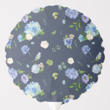 Aquarellblau Hydrangea und Rose Blumenmuster