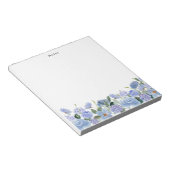 Aquarellblau-Hydrangeas Personalisiert Notepad Notizblock (angewinkelt)