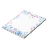 Aquarellblau-Hydrangeas Personalisiert Notepad Notizblock (Rotiert)
