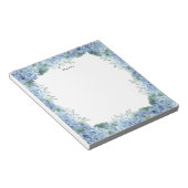 Aquarellblau-Hydrangeas Personalisiert Notepad Notizblock (angewinkelt)