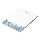 Aquarellblau-Hydrangeas Personalisiert Notepad Notizblock (Rotiert)