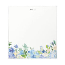 Aquarellblau-Hydrangeas Personalisiert Notepad