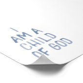 Aquarellblau Ich bin ein Kind Gottes drucken Poster (Ecke)