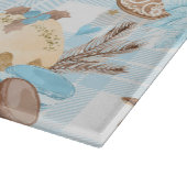 Aquarellblau Karierte Weihnachtskekse & Pudding Schneidebrett (Ecke)
