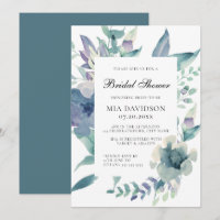 Aquarellblau Lila grünes Brautparty