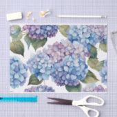 Aquarellblau, Lila Hydrangea-Blume Seidenpapier (Handwerk)
